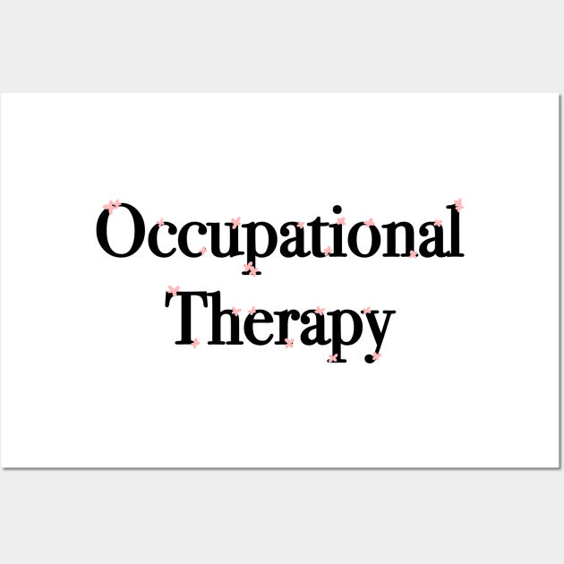 Occupational Therapy Mini Flowers - Black and Pink Wall Art by smileyfriend